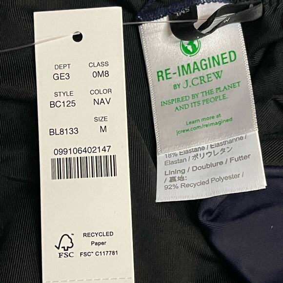 J. Crew Curved Waist Cheeky Bikini Bottom in Navy Size M NWT‎ - Picture 6 of 8